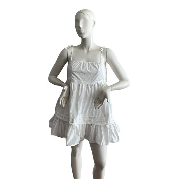 Ramy Brooke New York Tiered Square Neck Mini Dress White XL - Picture 1 of 8